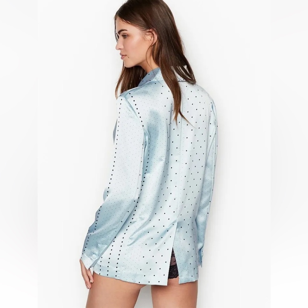 NWT Victoria’s Secret Chiffon Satin Blazer Double Breasted Jacket Sz Small